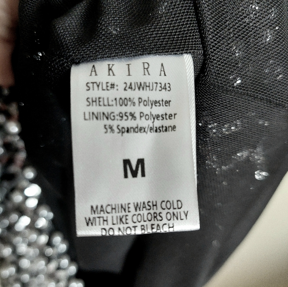 AKIRA Hamptons Holiday Pearl Mini Dress – Beaded Sequin Glam Bodycon Size M - Picture 9 of 14
